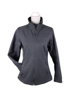 Karbon Gray Funnel Neck Long Sleeve Full Front Zip Medium Weight Athletic Jacket
